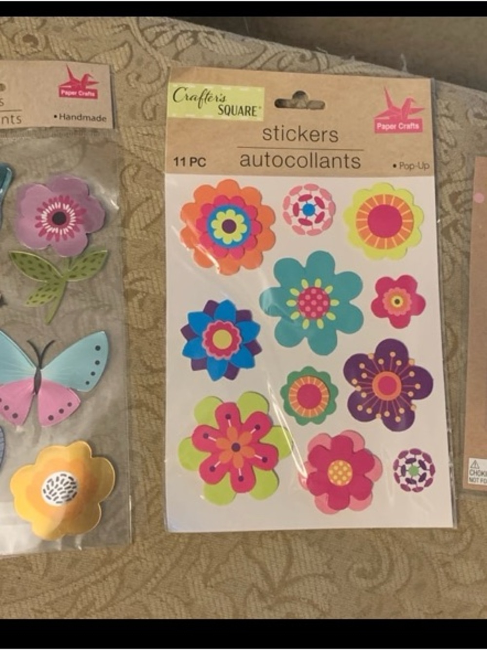 Crafter's Square Floral Pop-Up Sticker Sheet - Bright Multi-Color